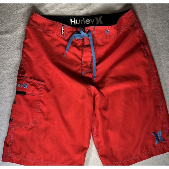 Hurley Men's Red Swimming Trunks Board Shorts Size 32 - Picture 1 of 11